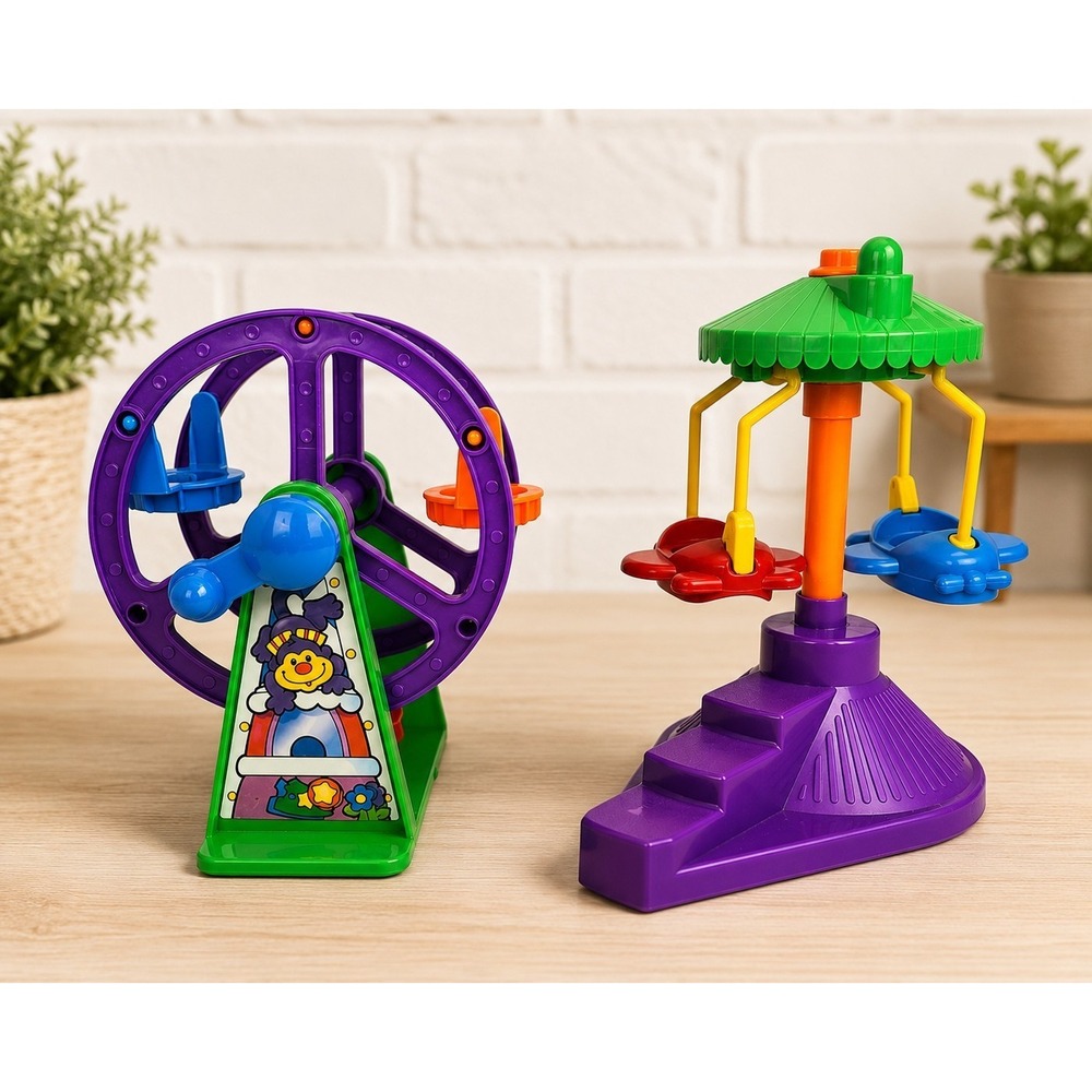 Fisher-Price Little People Amusement Park Ferris Wheel Airplane Merry-Go-Round